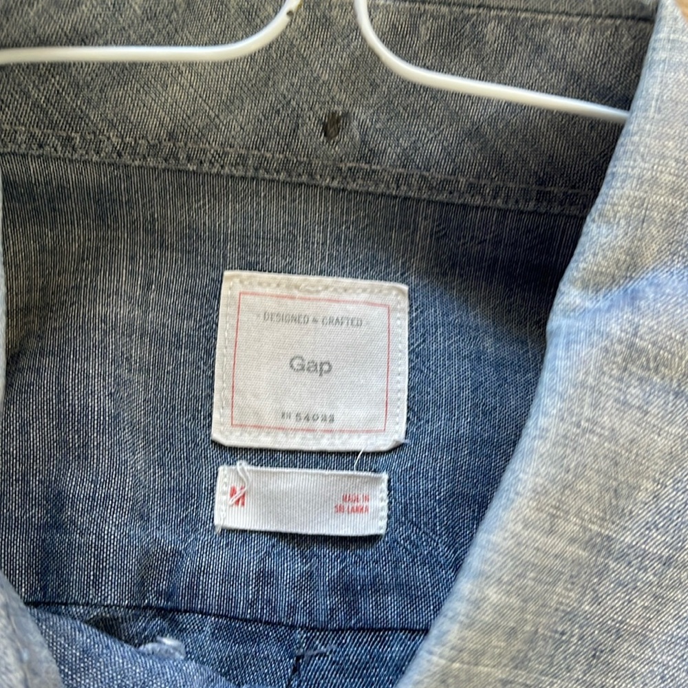 Gap Button Down Chambray Cotton Shirt MEDIUM - Picture 5 of 6